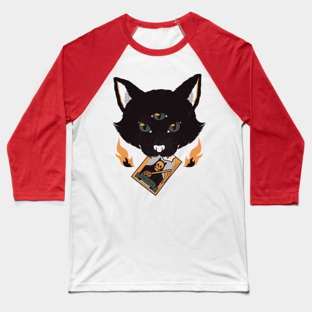 Cat Tarot Death by Tobe Fonseca Baseball T-Shirt by Tobe_Fonseca